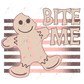 Bite Me Gingerbread Man - Clear Cast Decal
