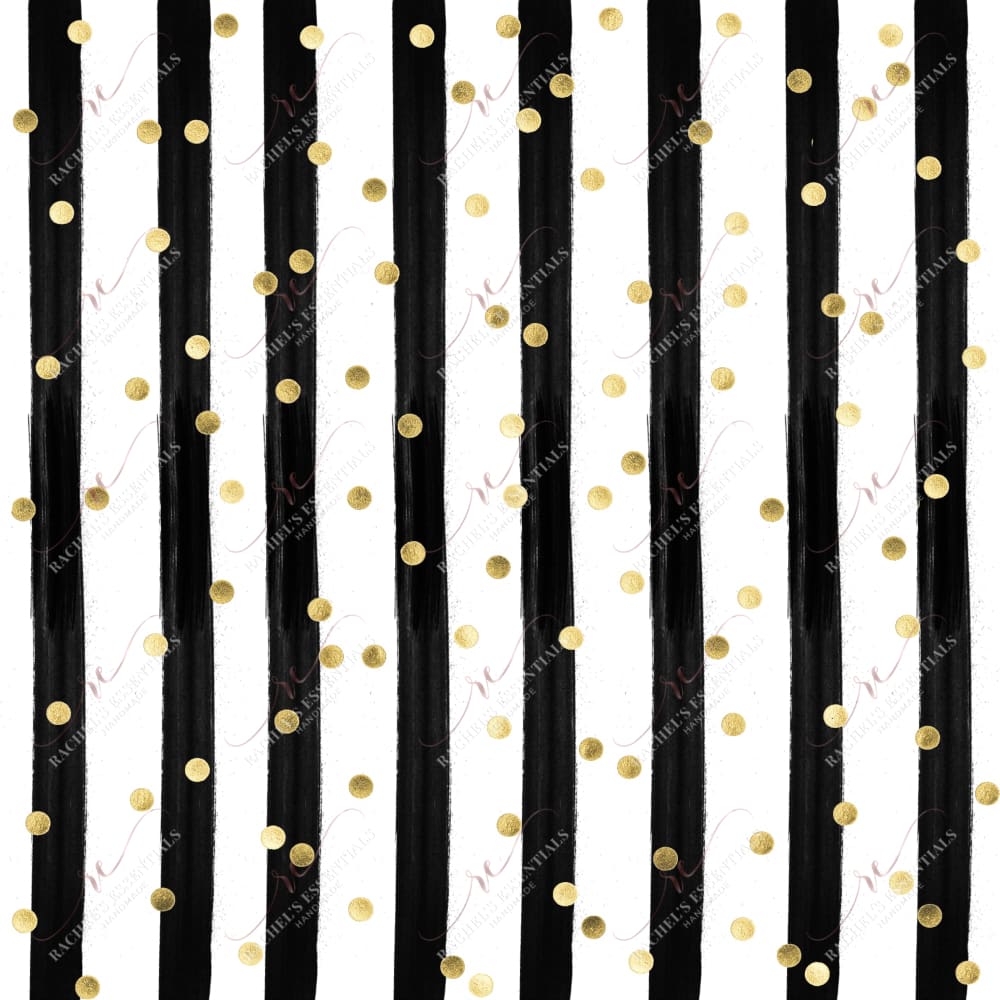 Black Stripes Gold Dots - Vinyl Wrap