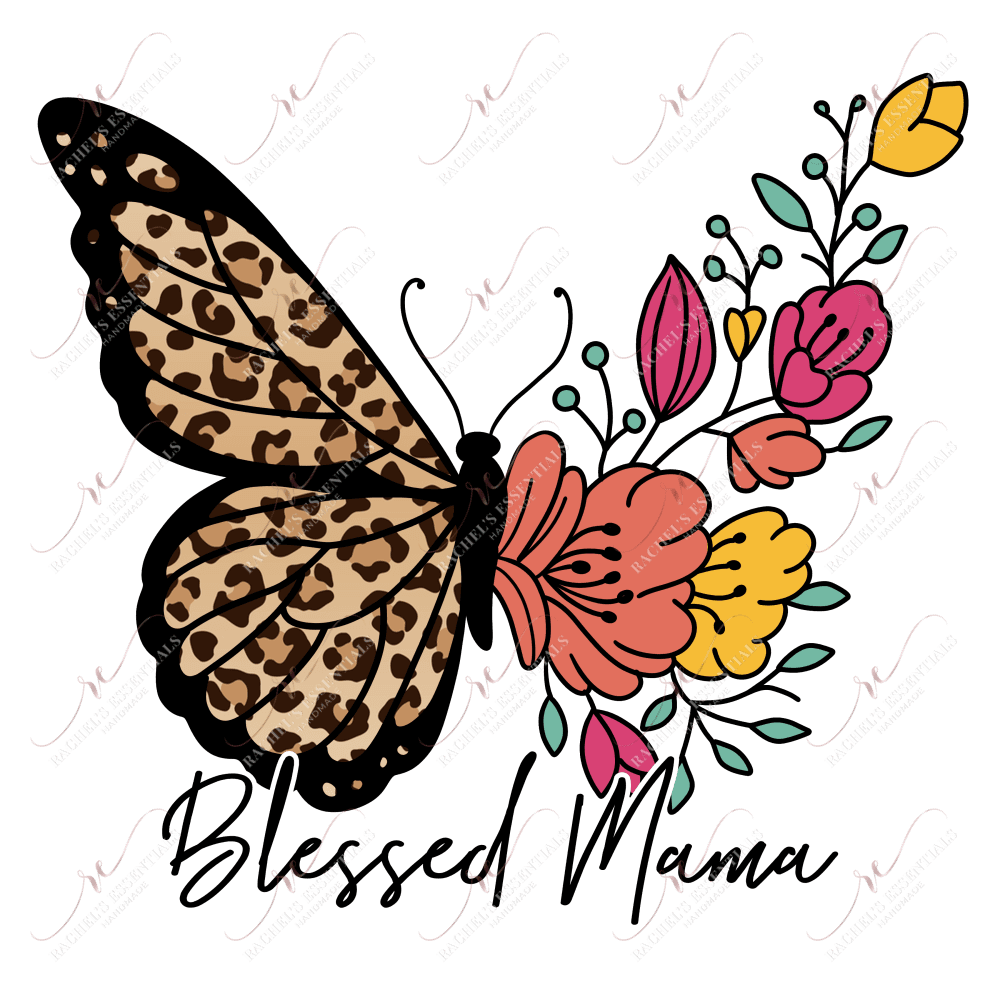 Blessed Mama Butterfly - Clear Cast Decal