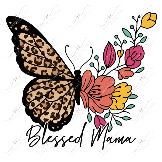 Blessed Mama Butterfly - Clear Cast Decal