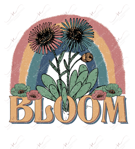 Bloom Rainbow And Flowers - Ready To Press Sublimation Transfer Print Sublimation