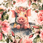 Boho Floral Piggy In A Tub - Vinyl Wrap Vinyl