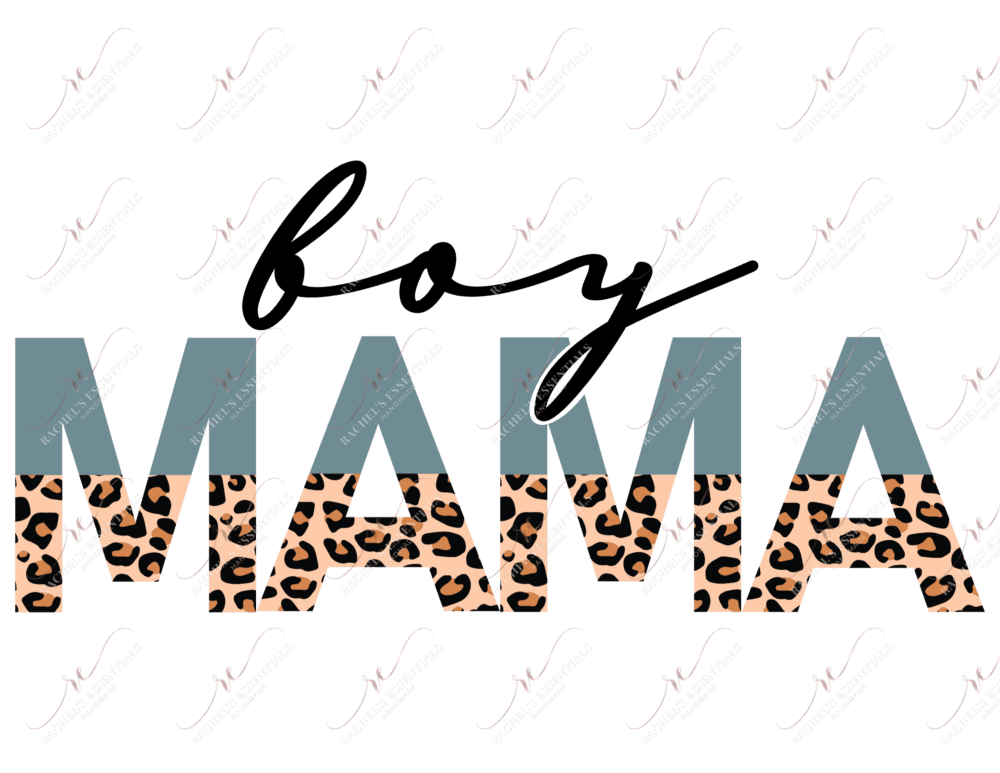 Boy Mama Split Letters Leopard - Ready To Press Sublimation Transfer Print Sublimation