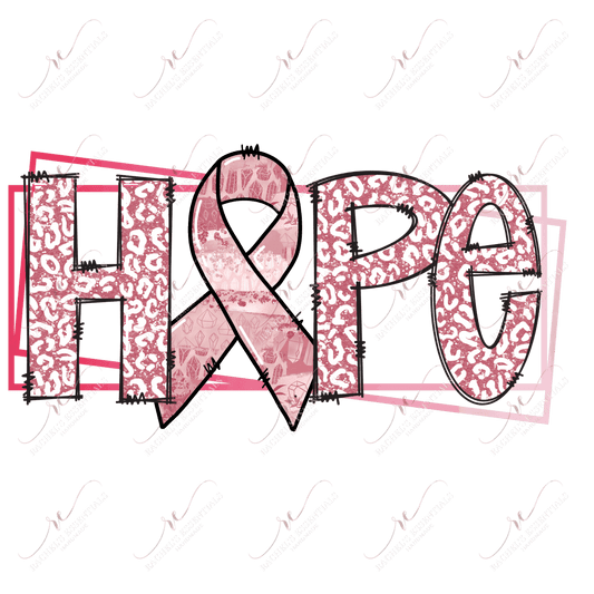 Breast Cancer Hope- Ready To Press Sublimation Transfer Print Sublimation