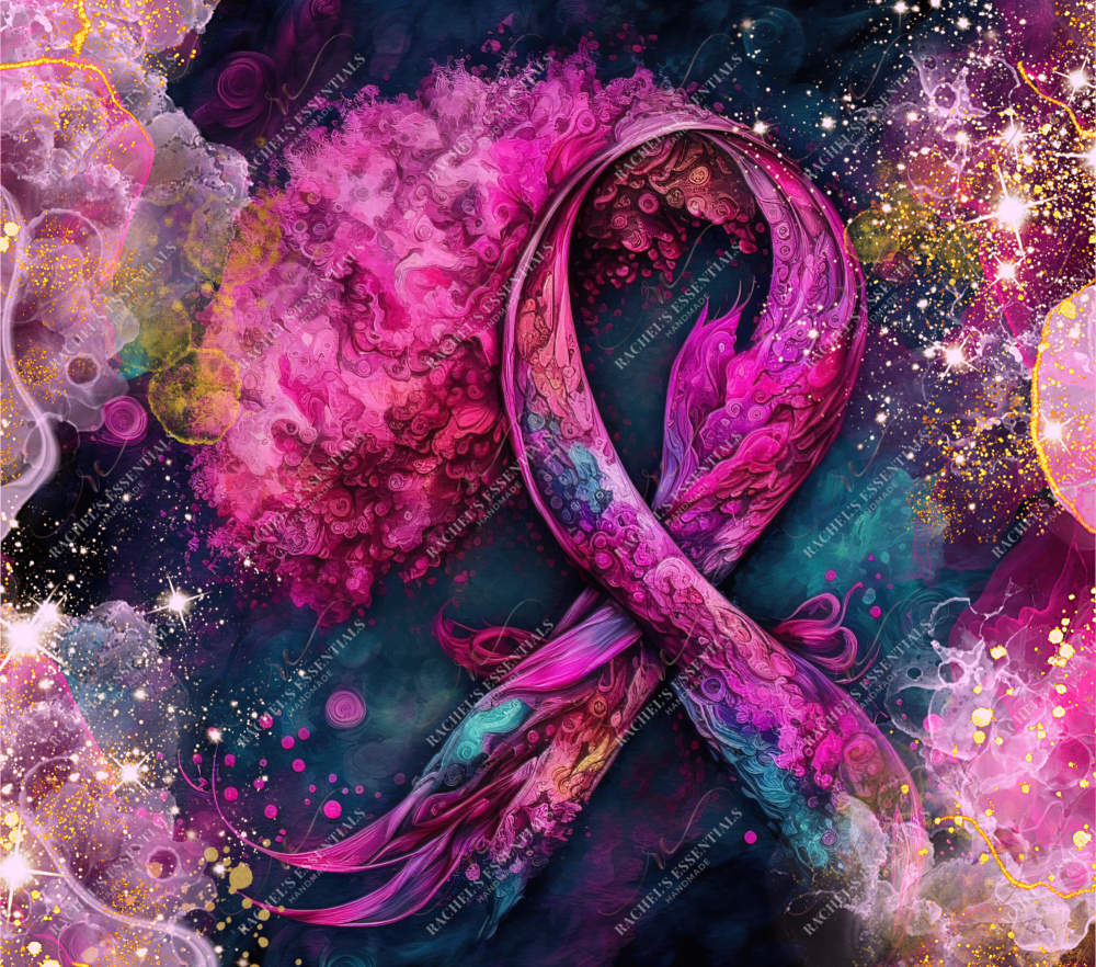 Breast Cancer Ribbon Colorful - Ready To Press Sublimation Transfer Print Sublimation