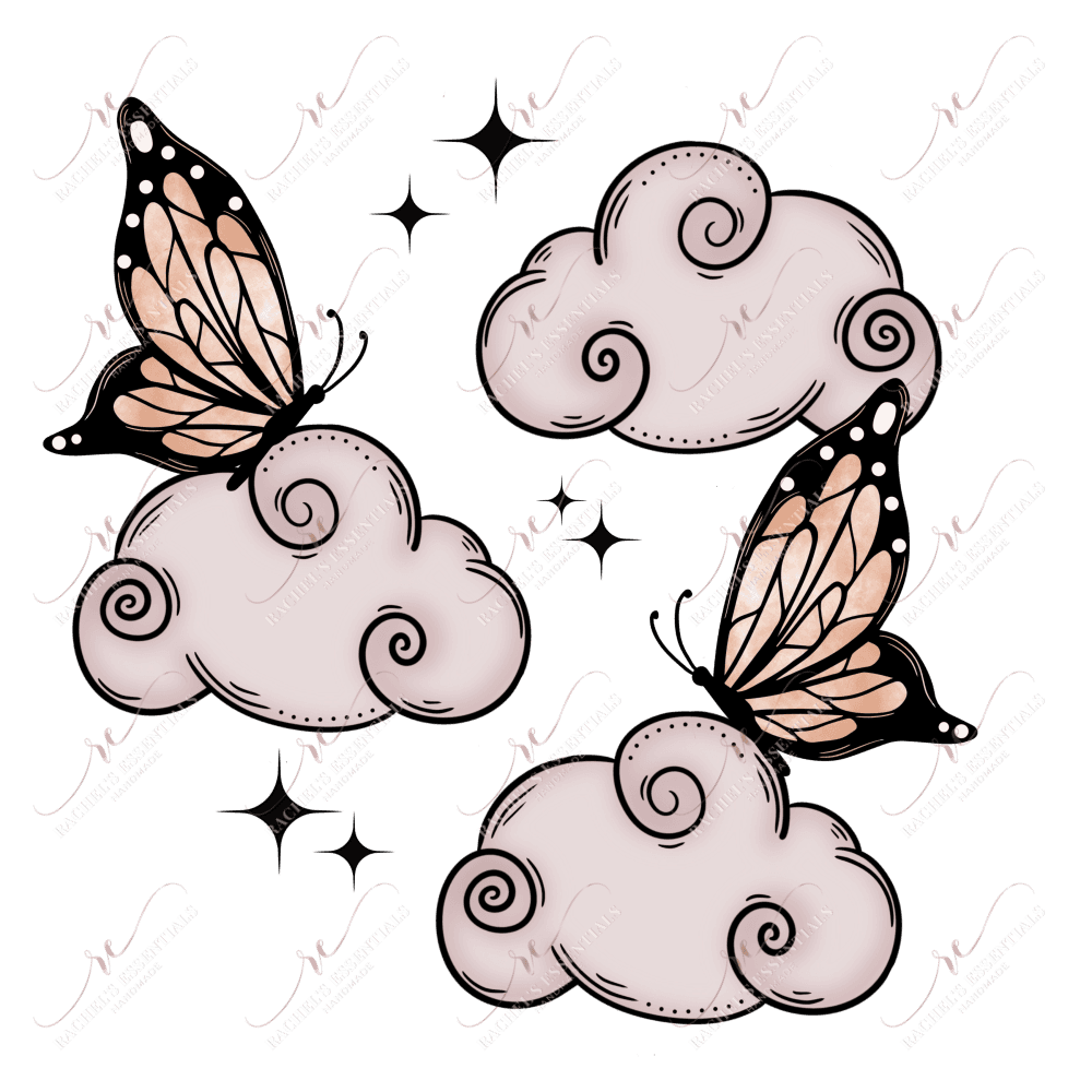 Butterfly Cloud - Ready To Press Sublimation Transfer Print Sublimation