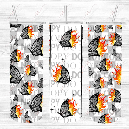 Butterfly Flames - Ready To Press Sublimation Transfer Print Sublimation