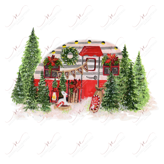 Christmas Camper Scene - Ready To Press Sublimation Transfer Print Sublimation
