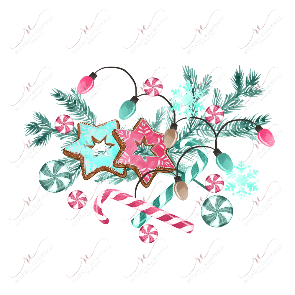 Christmas Floral - Clear Cast Decal