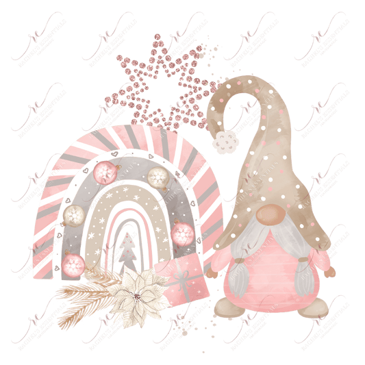 Christmas Gnome Rainbow Pastel - Ready To Press Sublimation Transfer Print Sublimation
