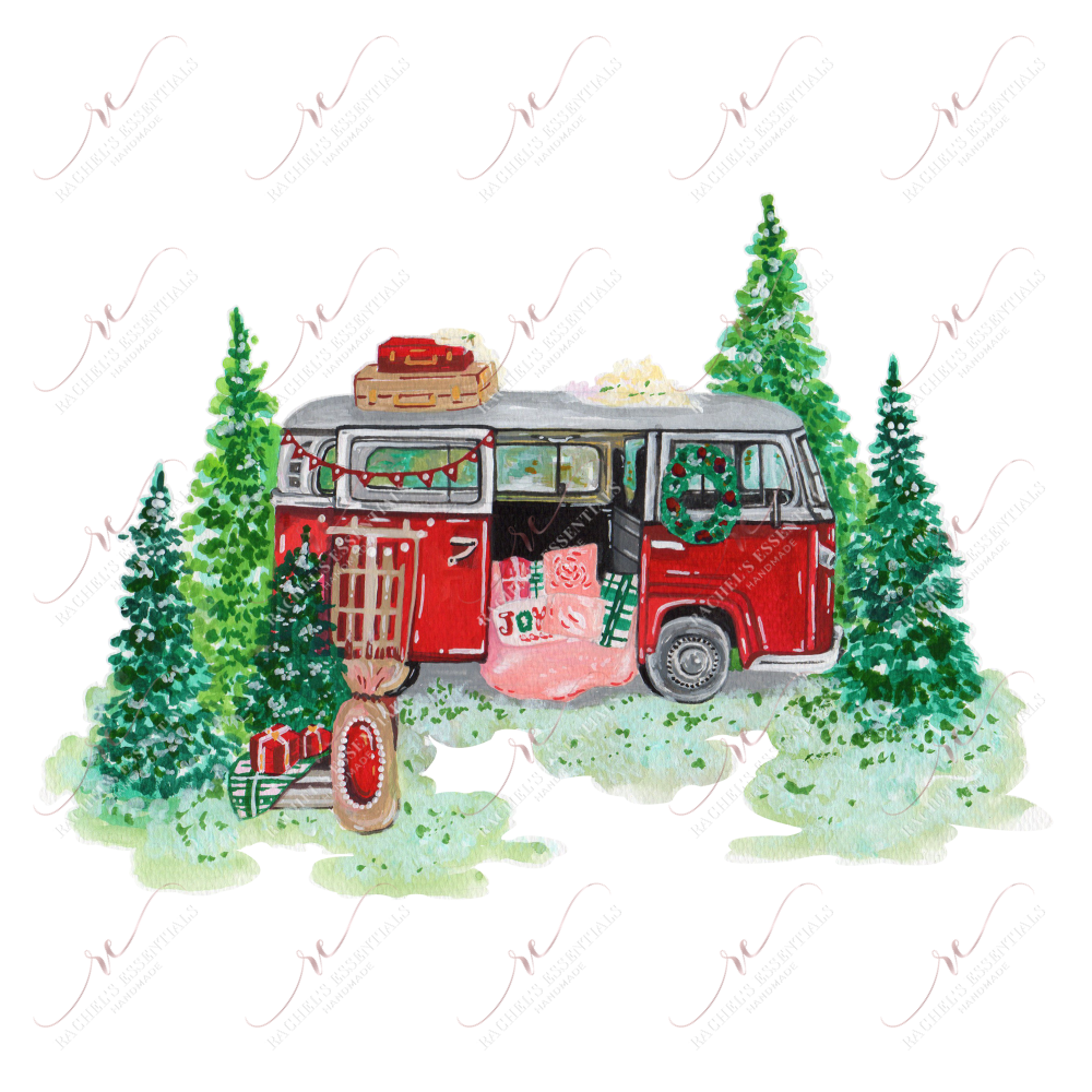 Christmas Old Bus Scene - Ready To Press Sublimation Transfer Print Sublimation
