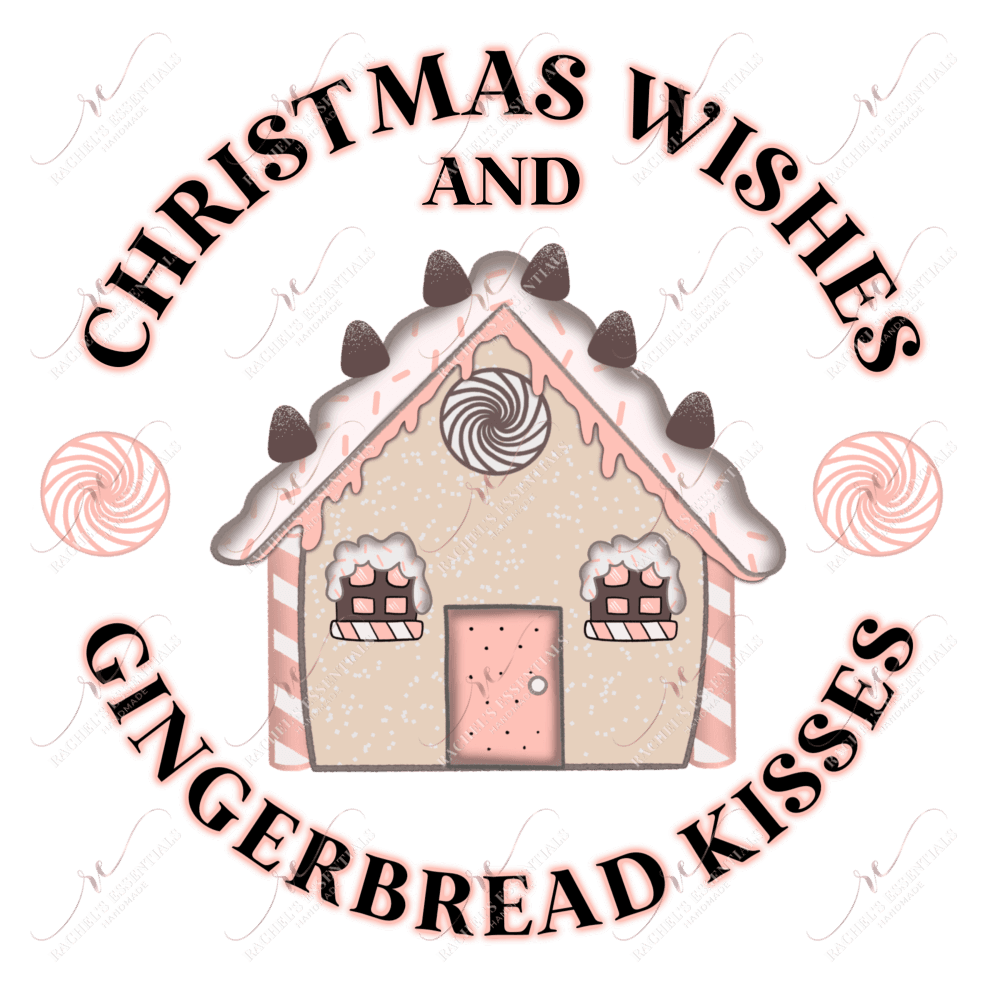 Christmas Wishes And Gingerbread Kisses - Clear Cast Decal