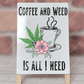 Coffee And Weed Is All I Need - Dry Erase Easel