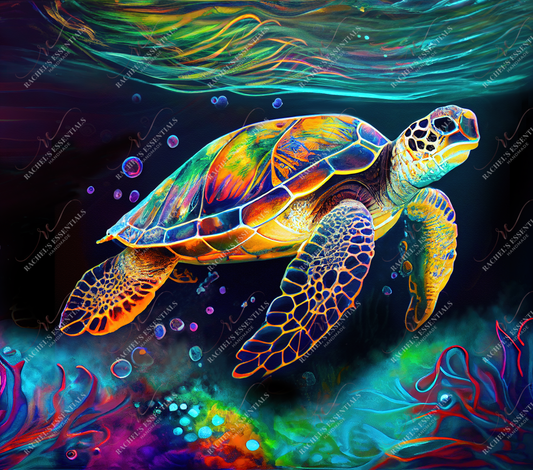 Colorful Turtle - Ready To Press Sublimation Transfer Print Sublimation