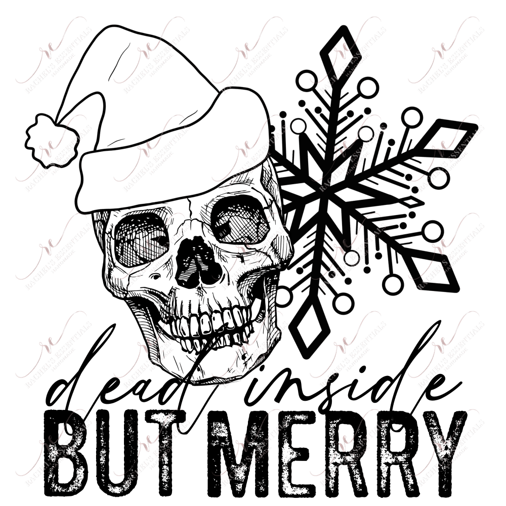 Dead Inside But Merry - Clear Cast Decal