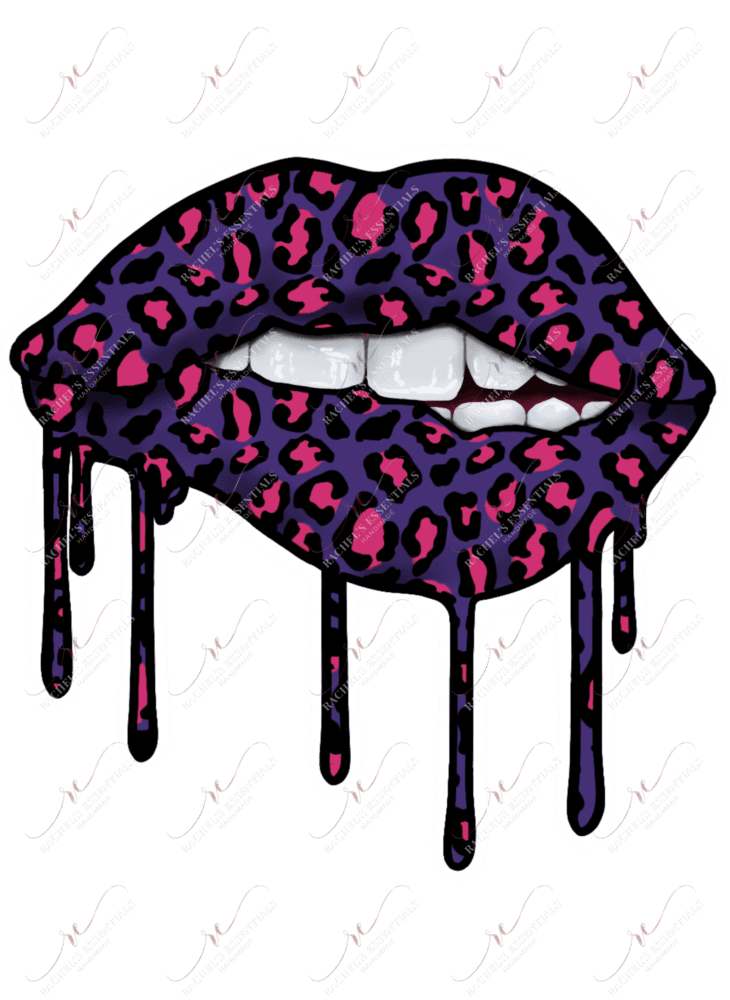 Dripping Lips Mouth Pink And Purple- Ready To Press Sublimation Transfer Print Sublimation