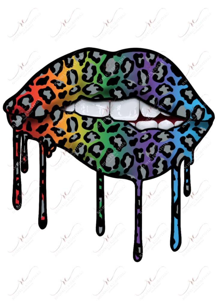 Dripping Lips Mouth Rainbow- Ready To Press Sublimation Transfer Print Sublimation