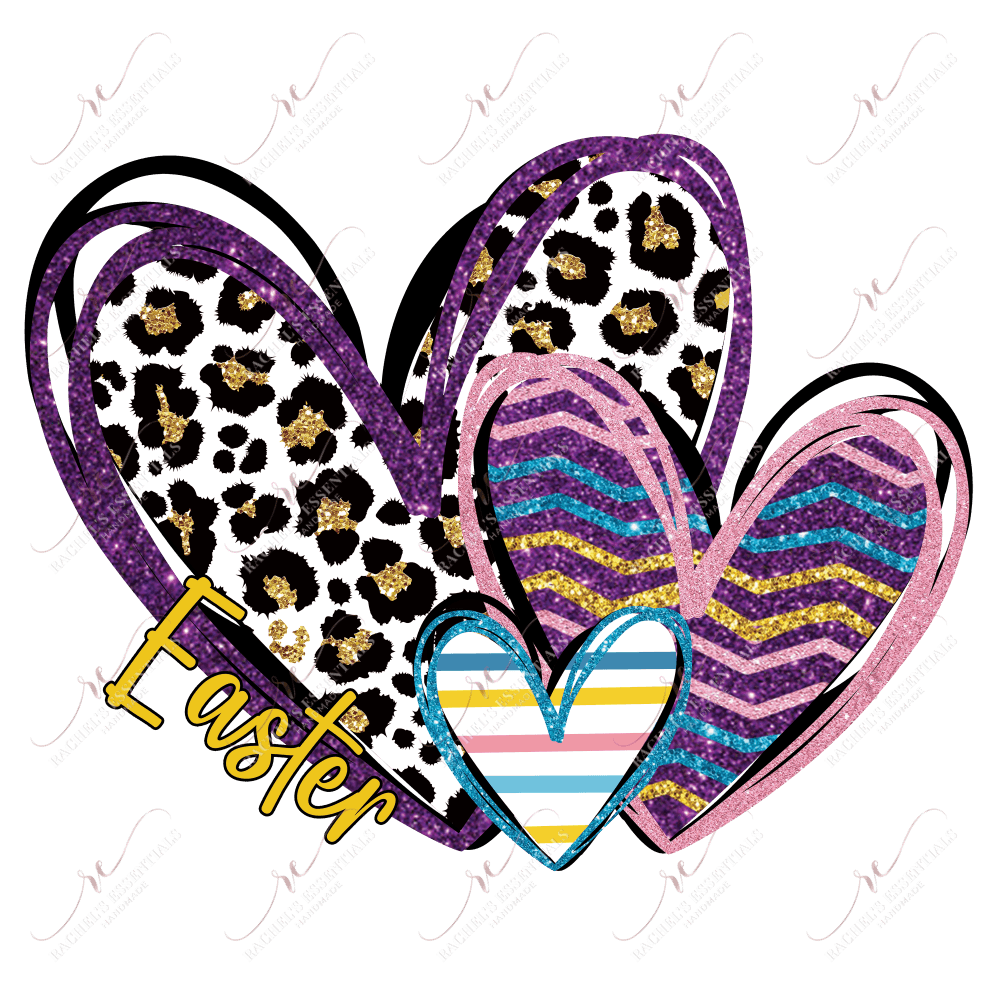 Easter Hearts - Ready To Press Sublimation Transfer Print Sublimation
