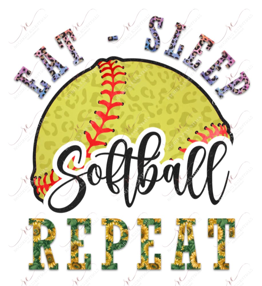 Eat Sleep Softball Repeat - Htv Transfer