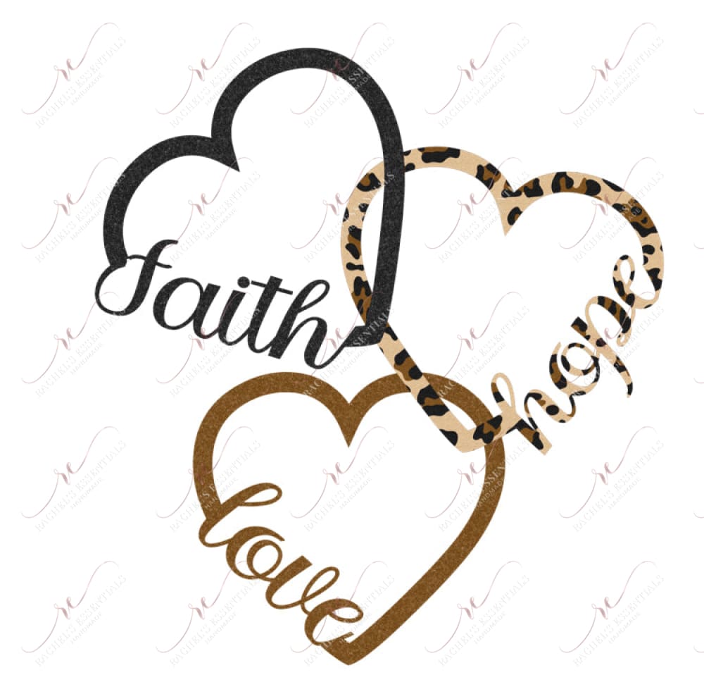 Faith Hope Love Hearts - Ready To Press Sublimation Transfer Print Sublimation