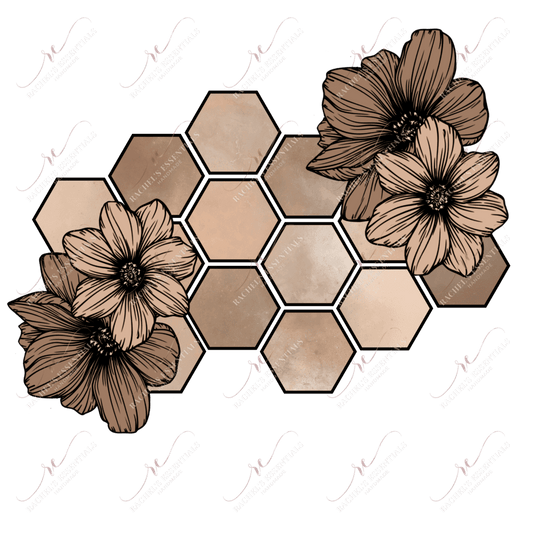 Floral Honeycomb- Clear Cast Decal