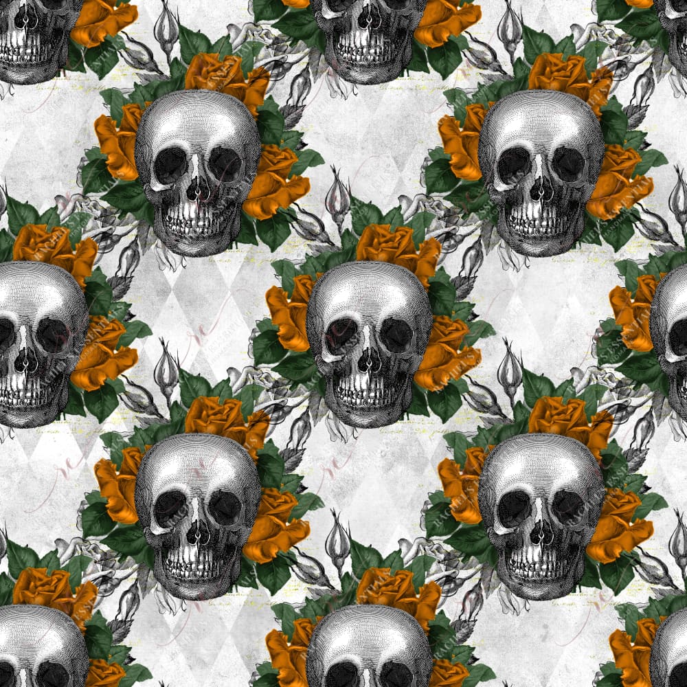 Floral Skull Orange - Vinyl Wrap