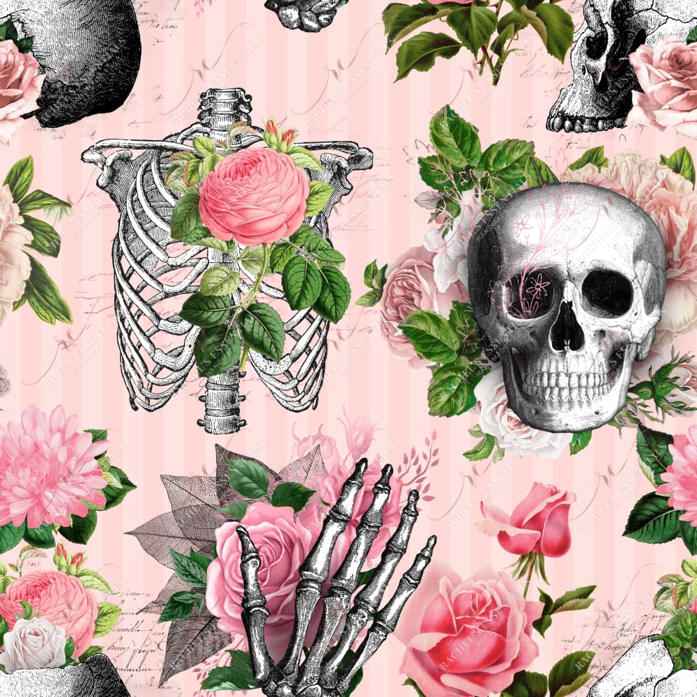 Floral skull pink - vinyl wrap – Rachel's Essentials