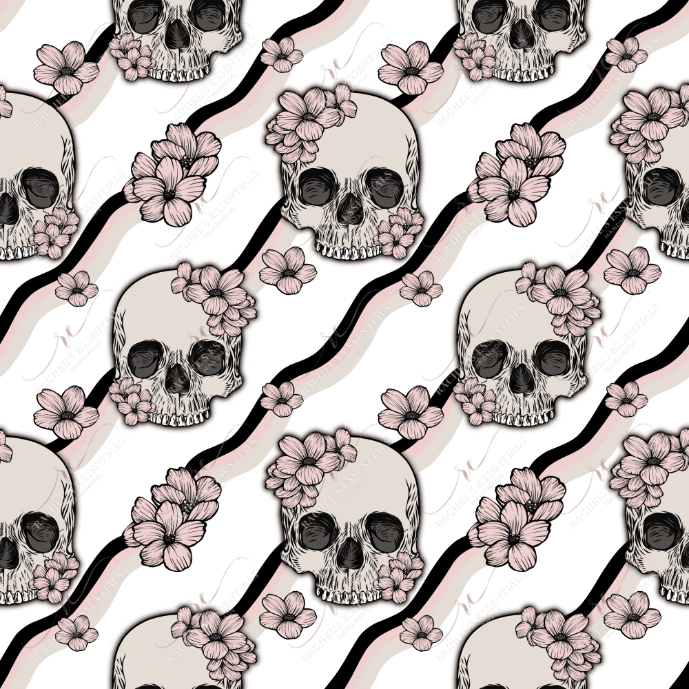 Floral Skulls - Ready To Press Sublimation Transfer Print Sublimation