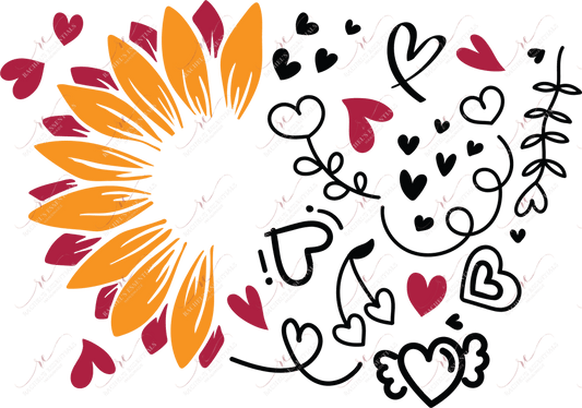 Flower And Heart Doodles - Cold Cup Wrap