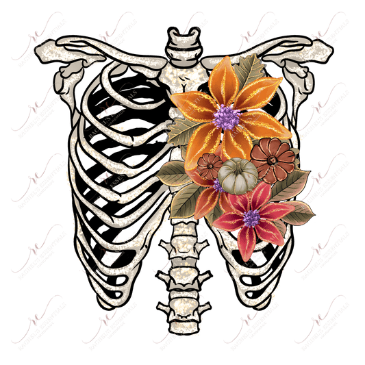 Flower Skeleton - Ready To Press Sublimation Transfer Print Sublimation