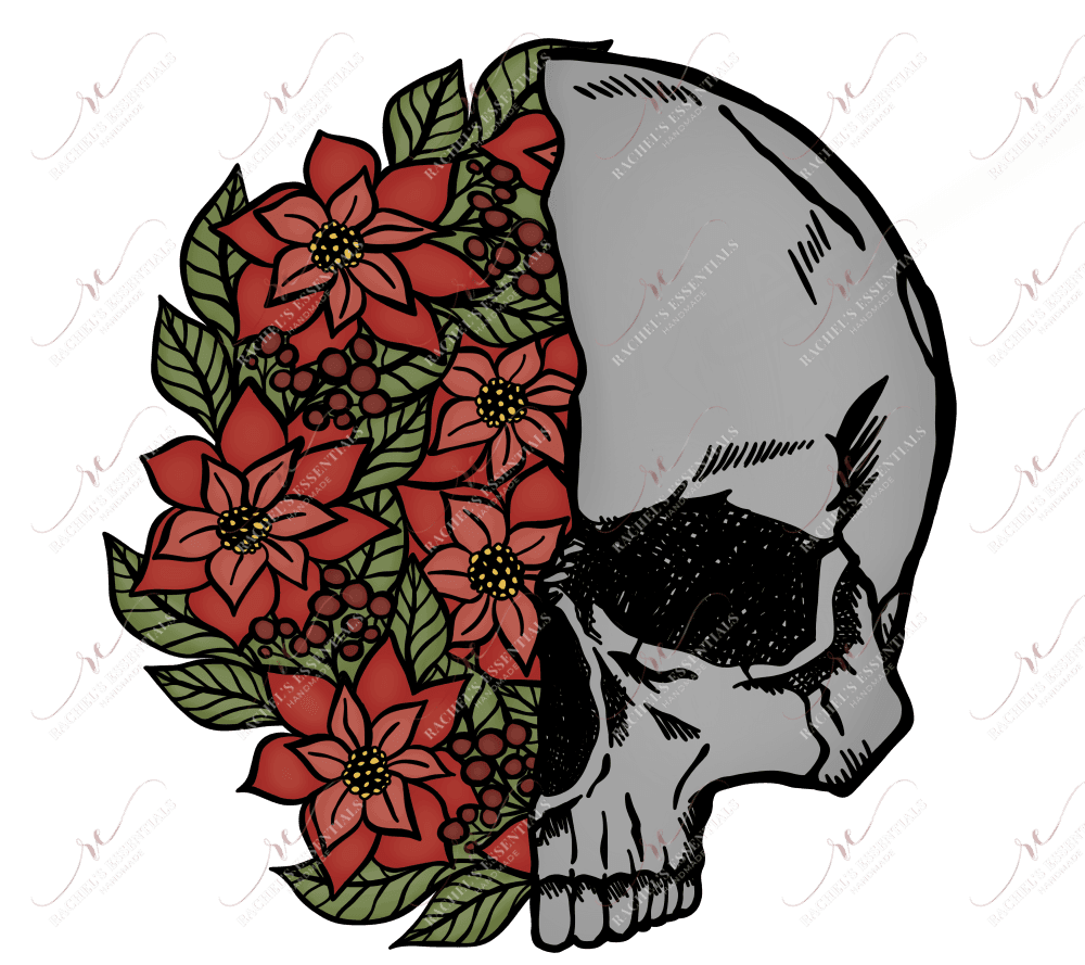 Flower Skull - Clear Cast Decal
