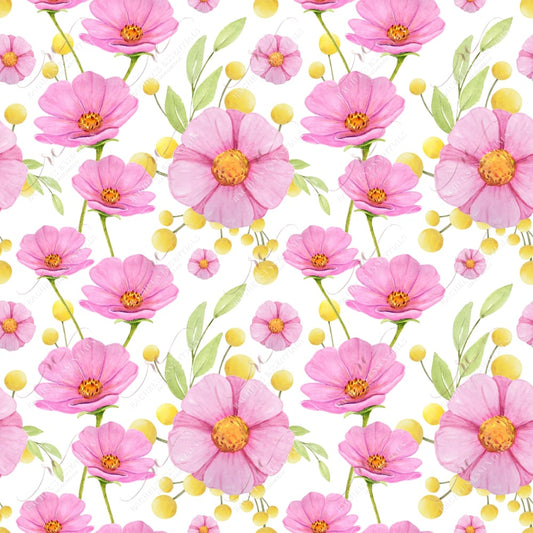 Flowers Pink - Ready To Press Sublimation Transfer Print Sublimation