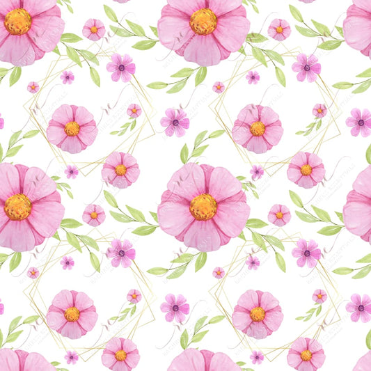 Flowers Pink - Ready To Press Sublimation Transfer Print Sublimation