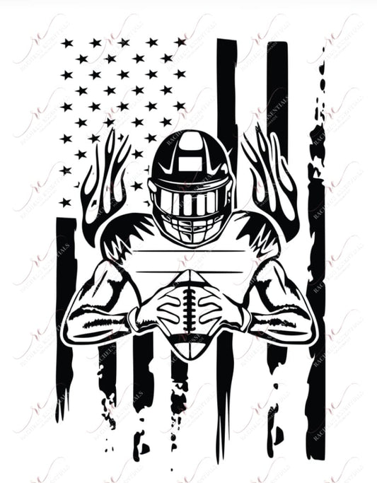 Football Player And Flag - Ready To Press Sublimation Transfer Print Sublimation