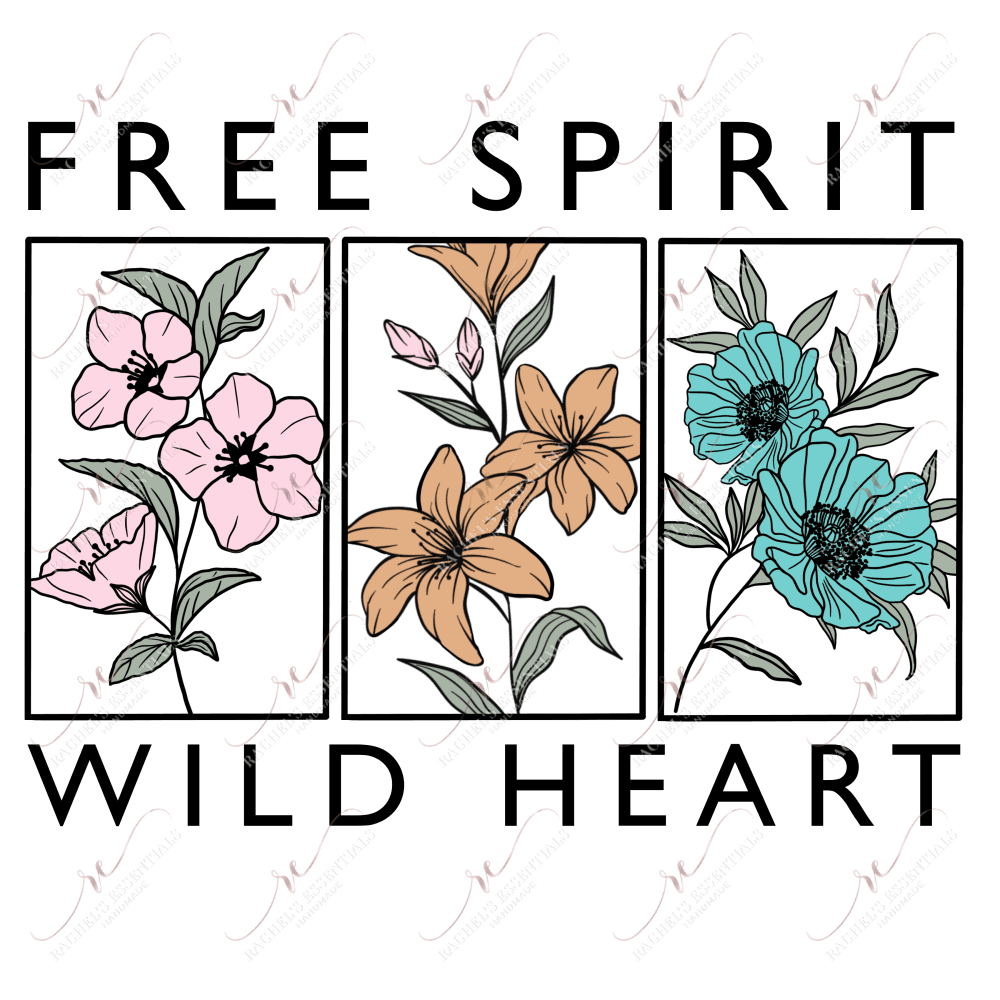 Free Spirit Wild Heart - Ready To Press Sublimation Transfer Print Sublimation