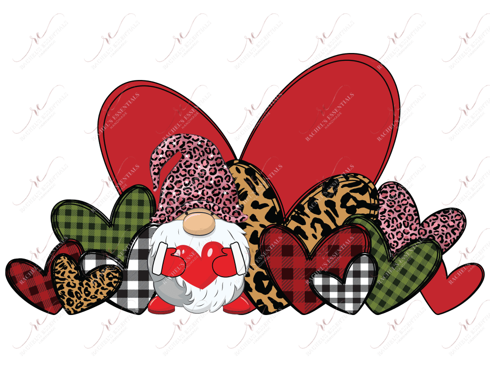 Gnome And Hearts - Ready To Press Sublimation Transfer Print Sublimation