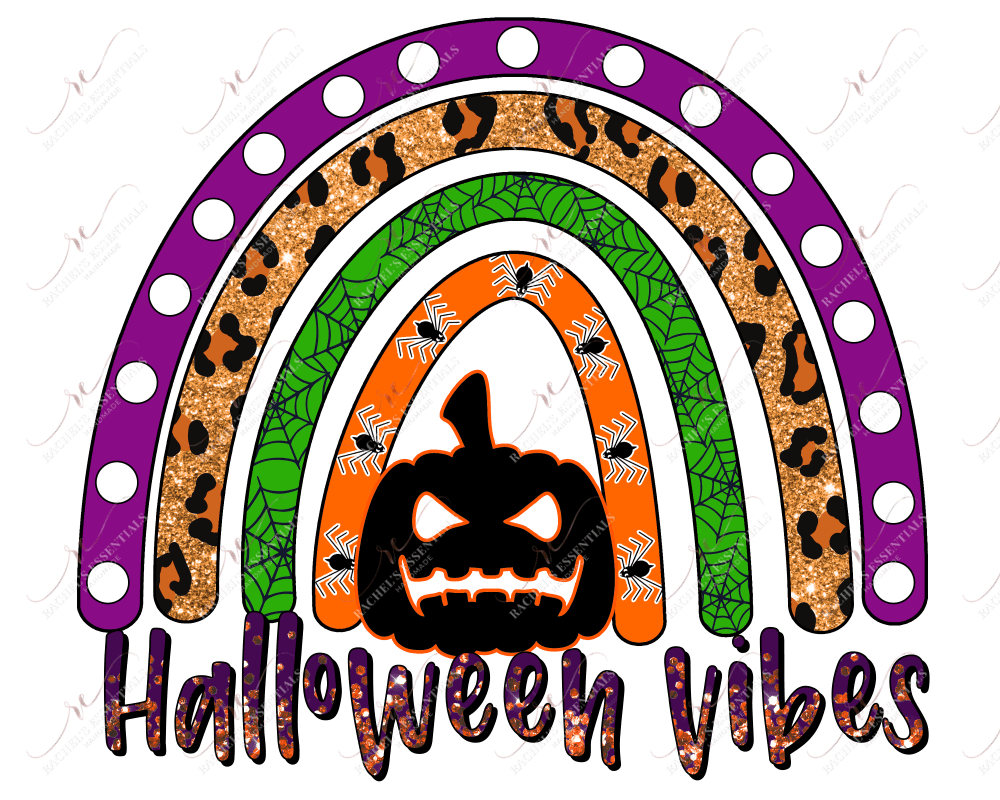 Halloween Vibes Rainbow - Ready To Press Sublimation Transfer Print Sublimation