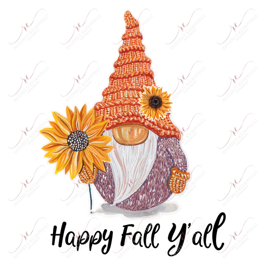Happy Fall Yall Gnome - Ready To Press Sublimation Transfer Print Sublimation