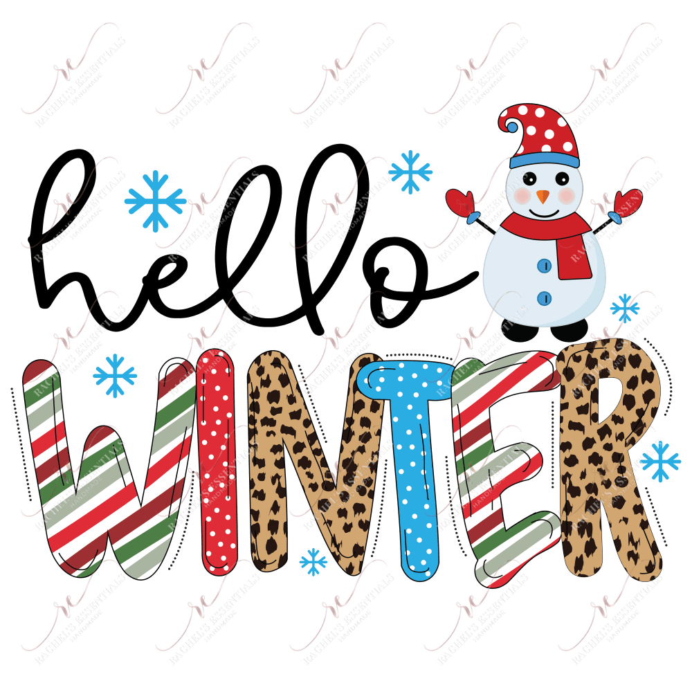 Hello Winter - Ready To Press Sublimation Transfer Print Sublimation