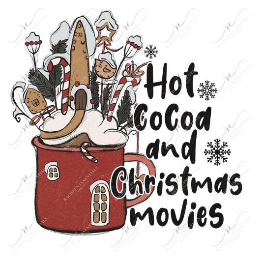 Hot Cocoa And Christmas Movies - Clear Cast Decal