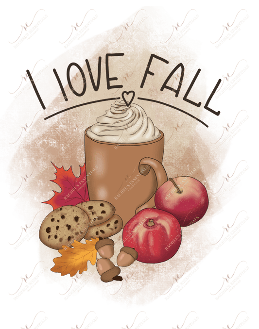 I Love Fall - Ready To Press Sublimation Transfer Print Sublimation