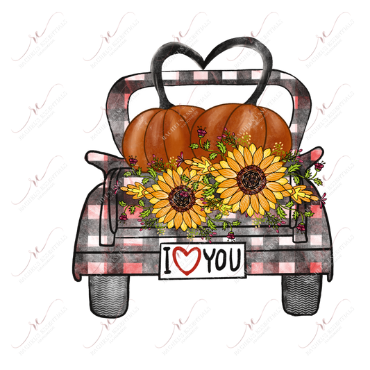 Sublimation 1.99 I love you fall truck - ready to press sublimation transfer print freeshipping - Rachel's Essentials