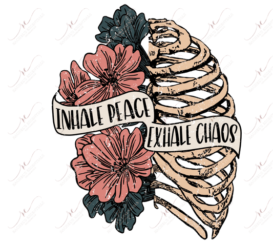 Inhale Peace Exhale Chaos (Distressed) - Ready To Press Sublimation Transfer Print Sublimation