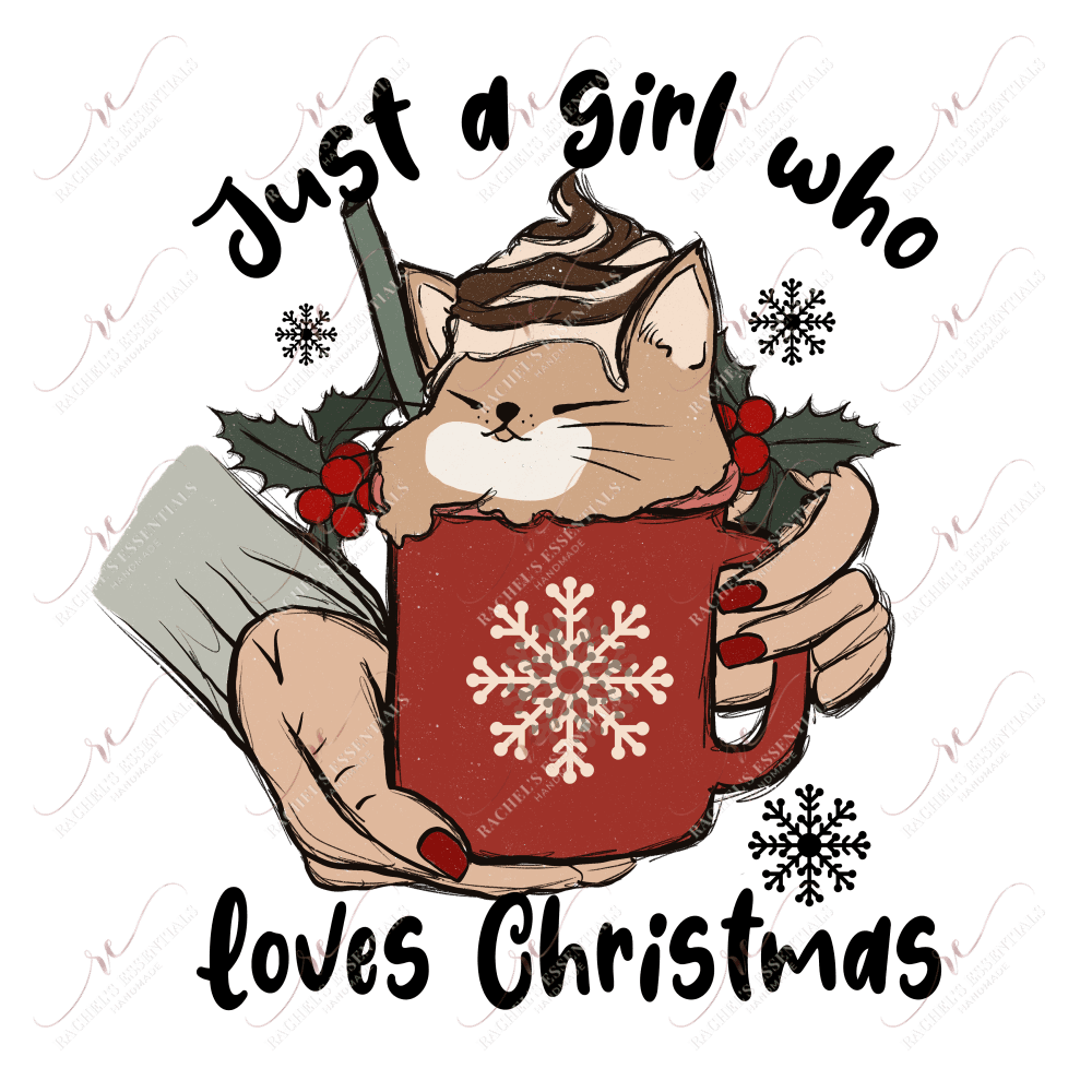 Just A Girl Who Loves Christmas - Clear Cast Decal