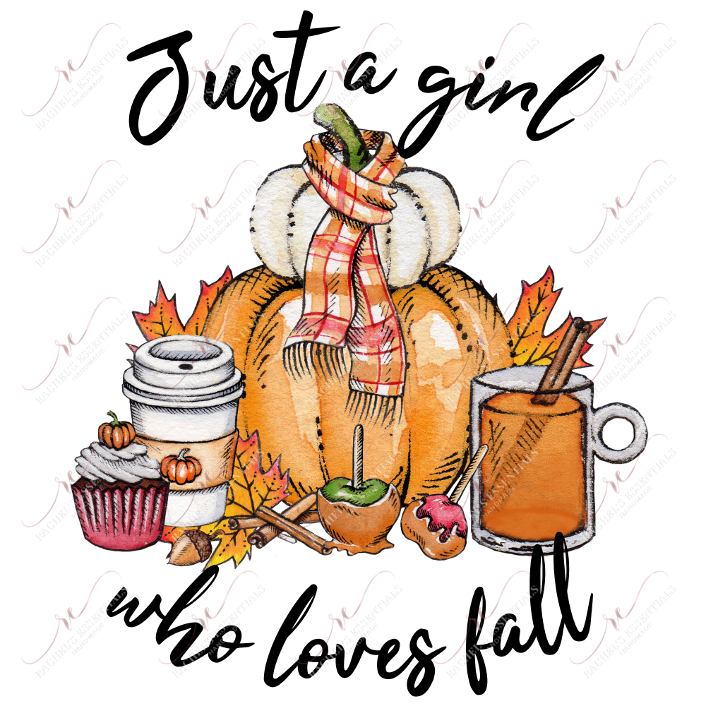 Just A Girl Who Loves Fall - Ready To Press Sublimation Transfer Print Sublimation
