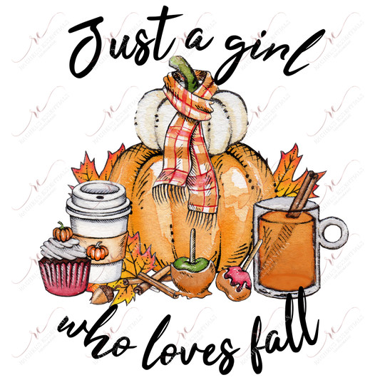 Just A Girl Who Loves Fall - Ready To Press Sublimation Transfer Print Sublimation