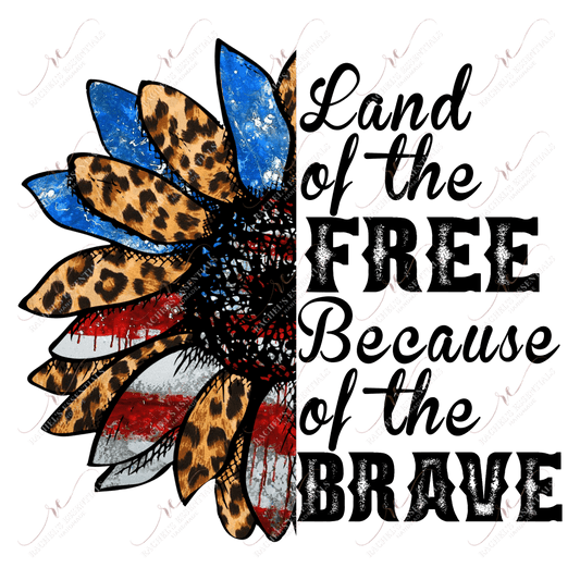 Land Of The Free Because Brave - Clear Cast Decal