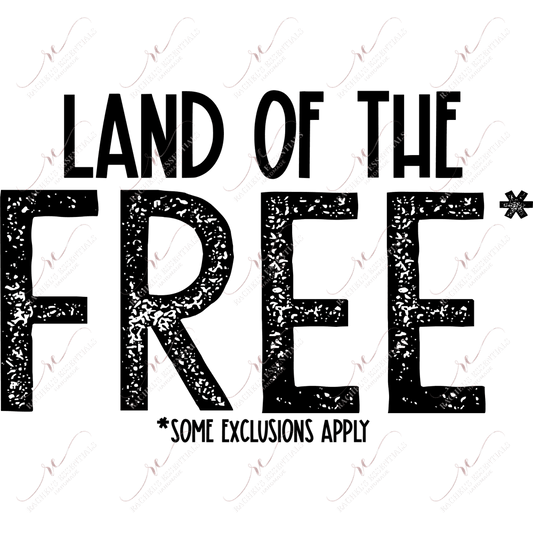 Land Of The Free - Clear Cast Decal