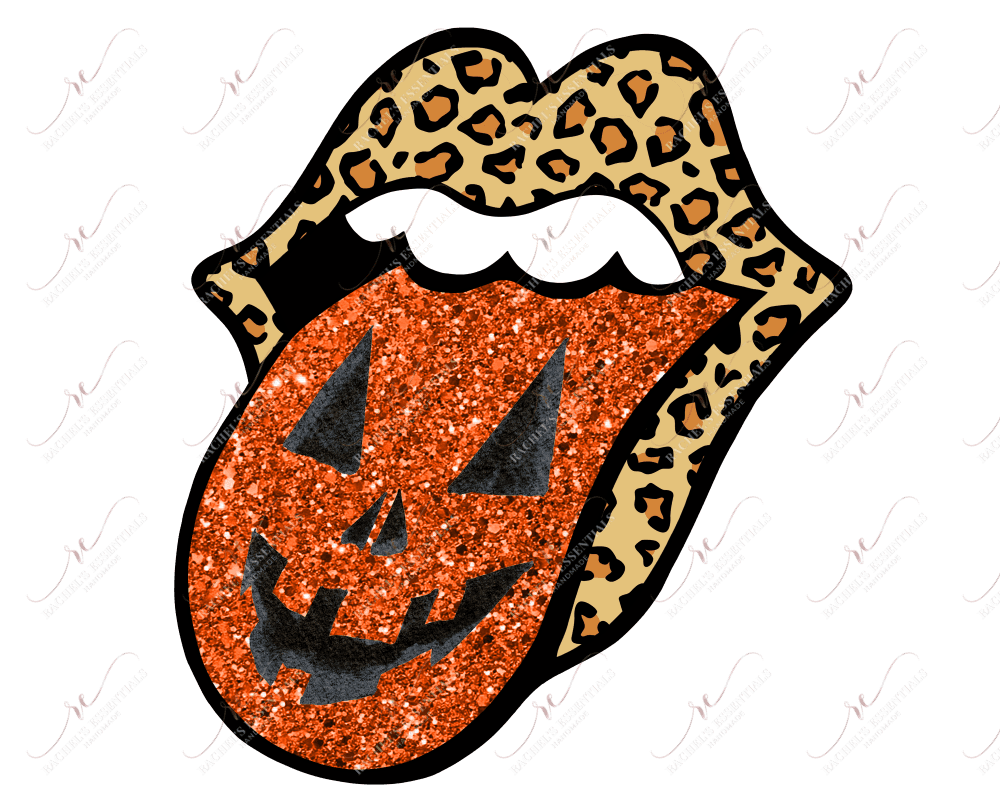 Leopard Pumpkin Mouth And Tongue - Ready To Press Sublimation Transfer Print Sublimation