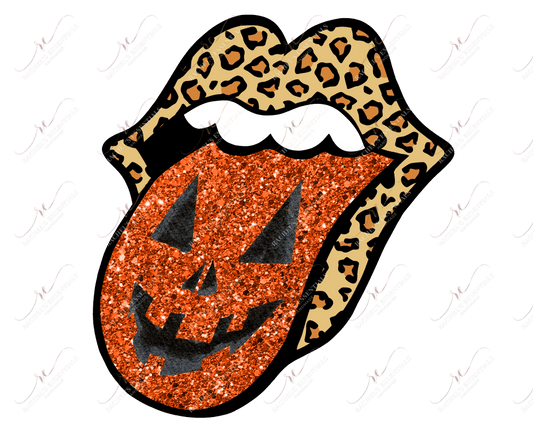 Leopard Pumpkin Mouth And Tongue - Ready To Press Sublimation Transfer Print Sublimation